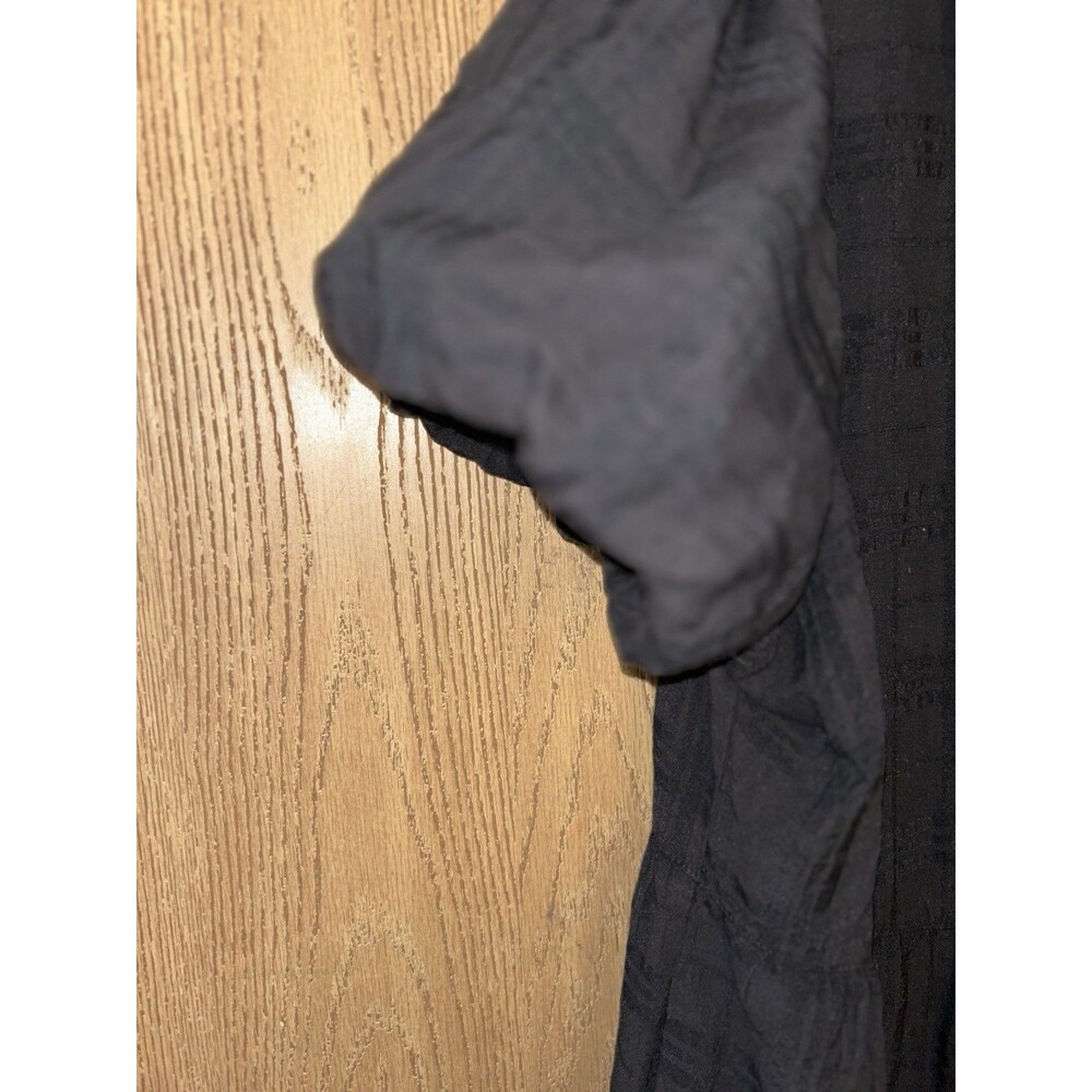 Women’s 2x Ophelia Roe Black Plaid Button-Front Midi Dress Puff Sleeve - Picture 6 of 11